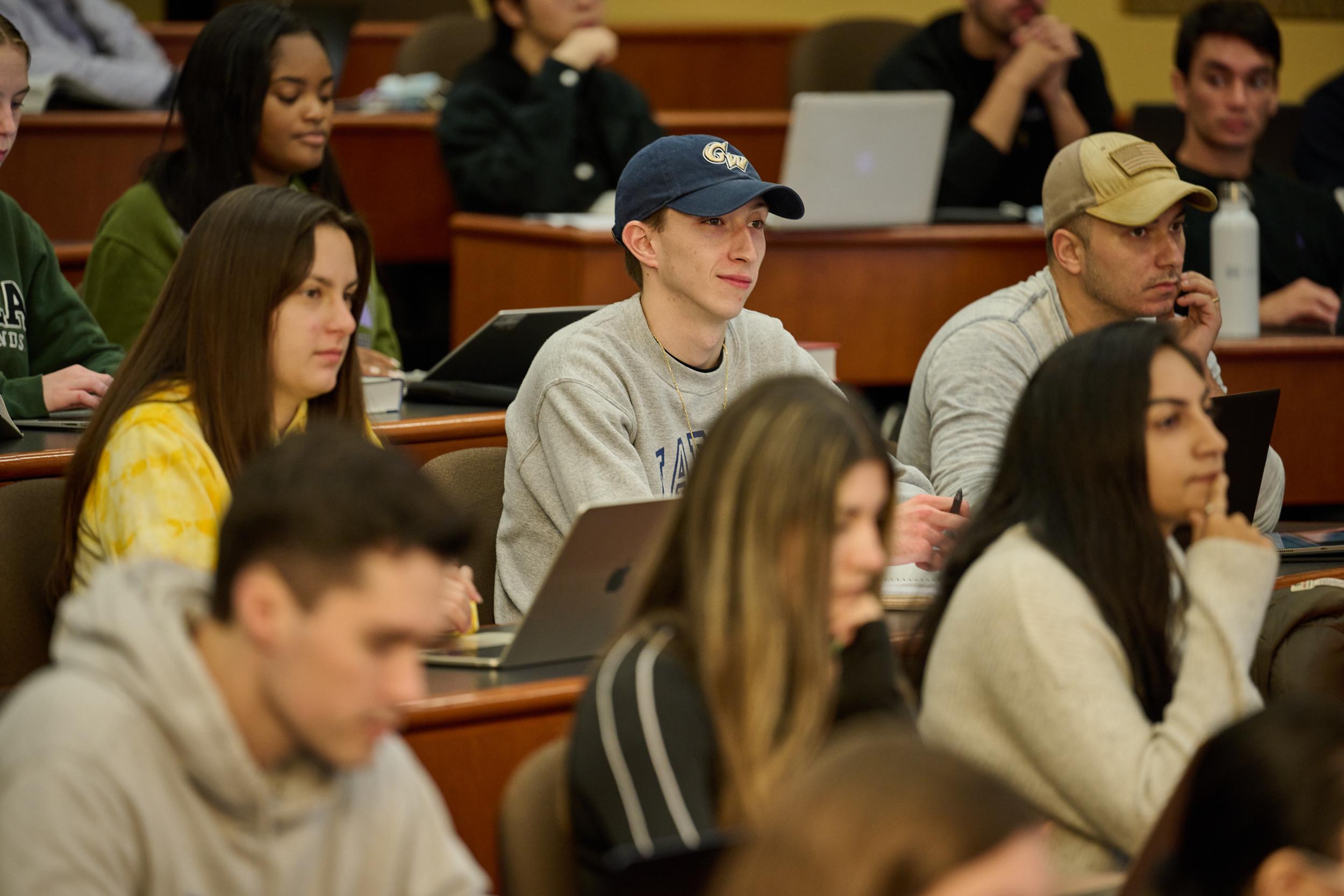Student in lecture class